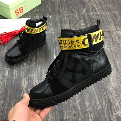 OFF-Whlte Arrow Logo Leather Sneakers #38 4-Bar