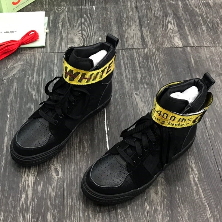 OFF-Whlte Arrow Logo Leather Sneakers #38 4-Bar