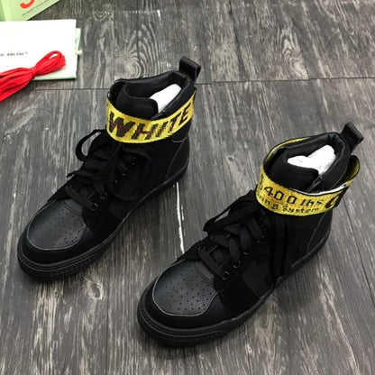 OFF-Whlte Arrow Logo Leather Sneakers #38 4-Bar