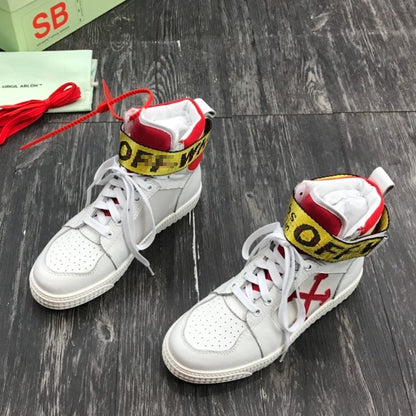 OFF-Whlte Arrow Logo Leather Sneakers #38 4-Bar