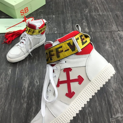 OFF-Whlte Arrow Logo Leather Sneakers #38 4-Bar