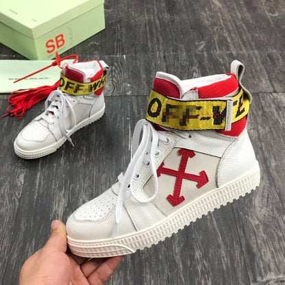 OFF-Whlte Arrow Logo Leather Sneakers #38 4-Bar