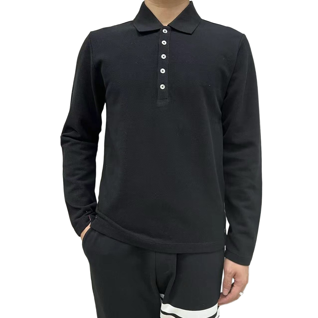 Lapel long-sleeved T-shirt by Thom Browne, product detail view