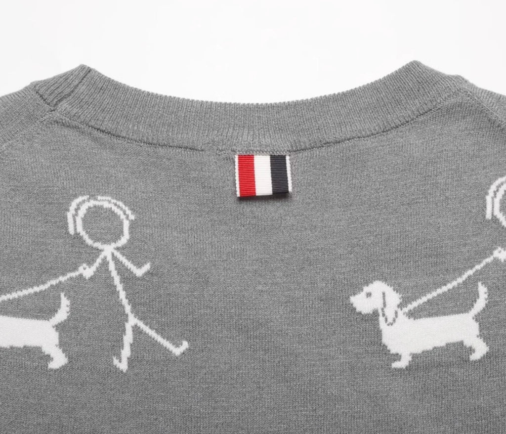 Knitted T-shirt by Thom Browne, product detail view