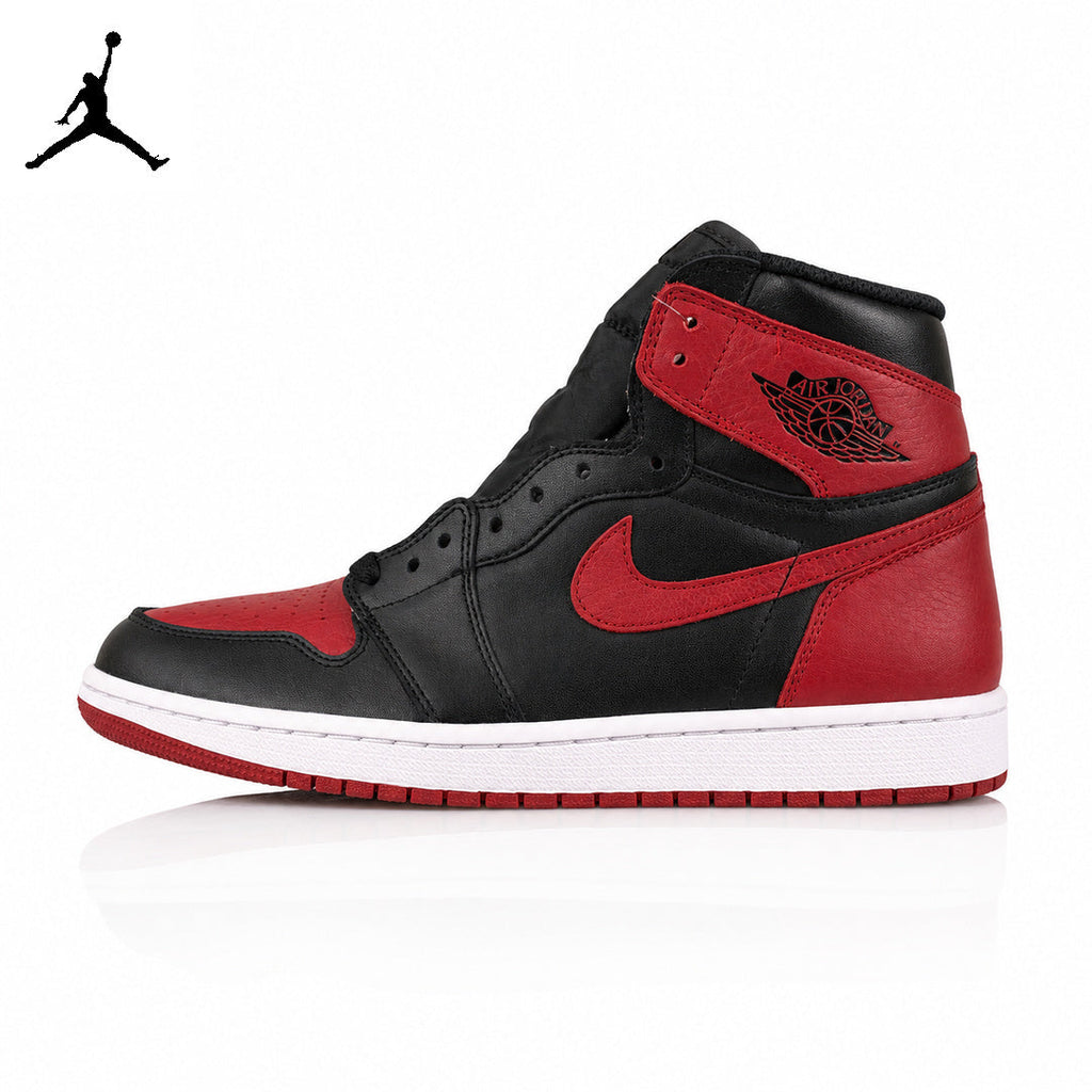 Air Jordan 1 High Banned Black/Red 555088-001 Unisex Sneakers main product view