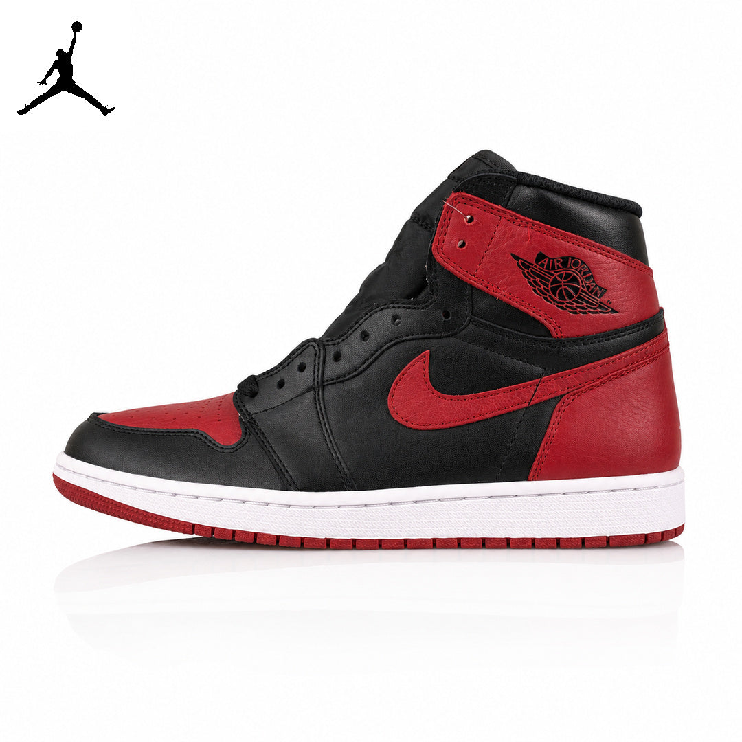 Air Jordan 1 High Banned Black/Red 555088-001 Unisex Sneakers main product view