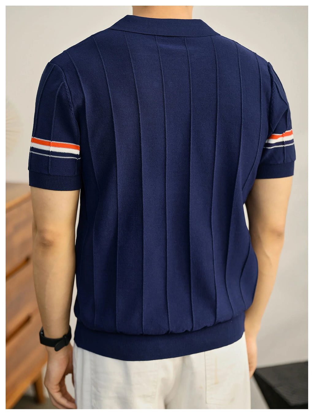 Knitted POLO shirt by Thom Browne, product detail view
