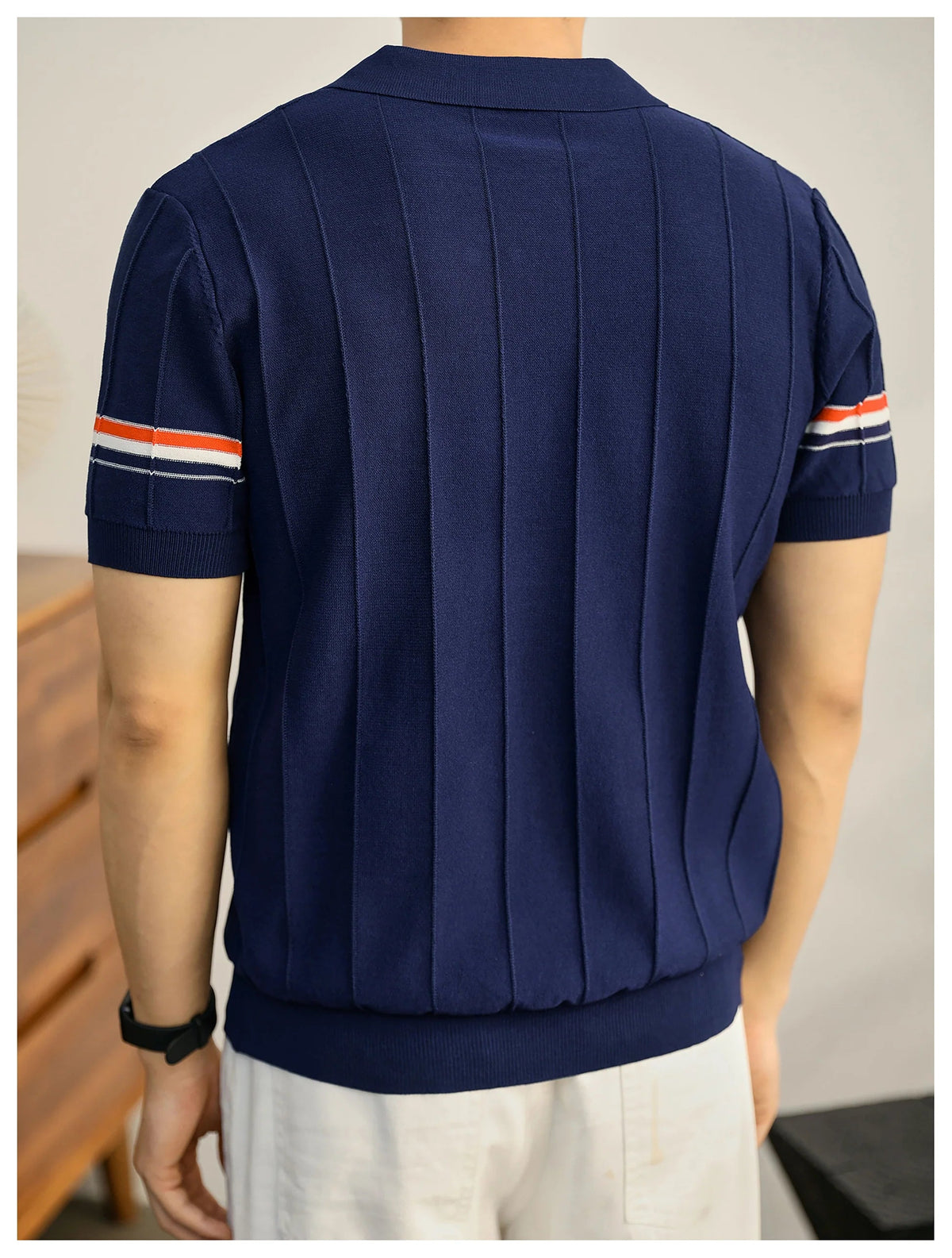 Knitted POLO shirt by Thom Browne, product detail view
