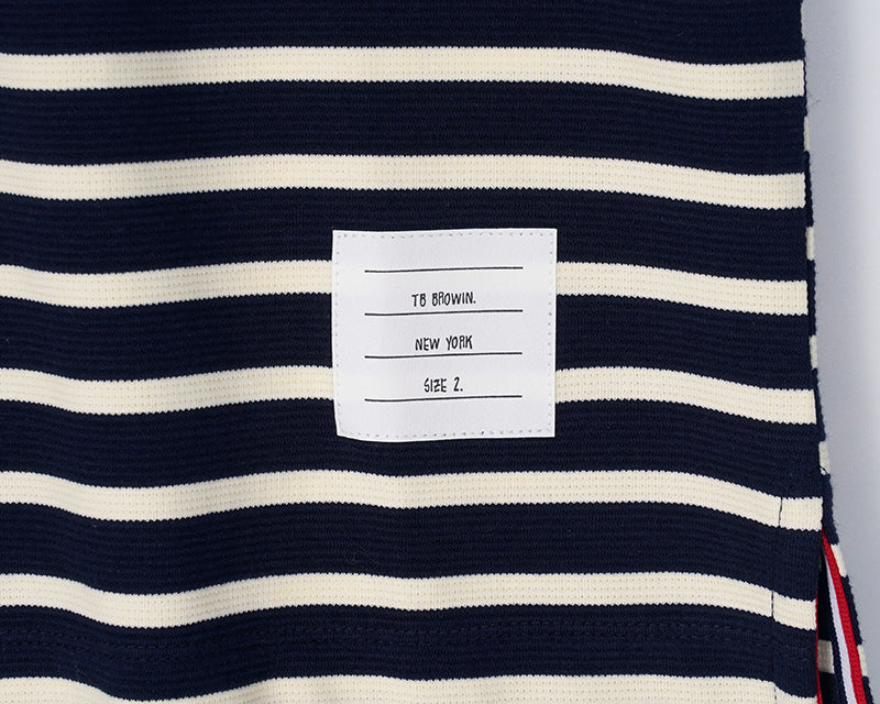 2025SS Striped Lapel T-shirt THOM TREND