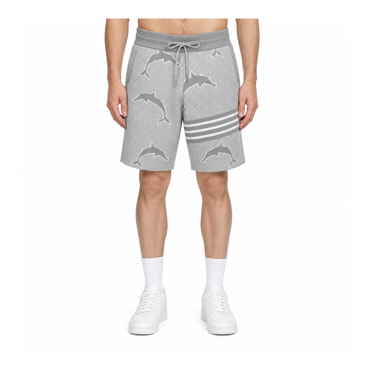 Thom Browne Style Four-Bar Stripe Knit Shorts - Main Image