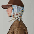 Hermes Style My Cloudscape Silk Scarf - Light Blue - Model Worn Main Image