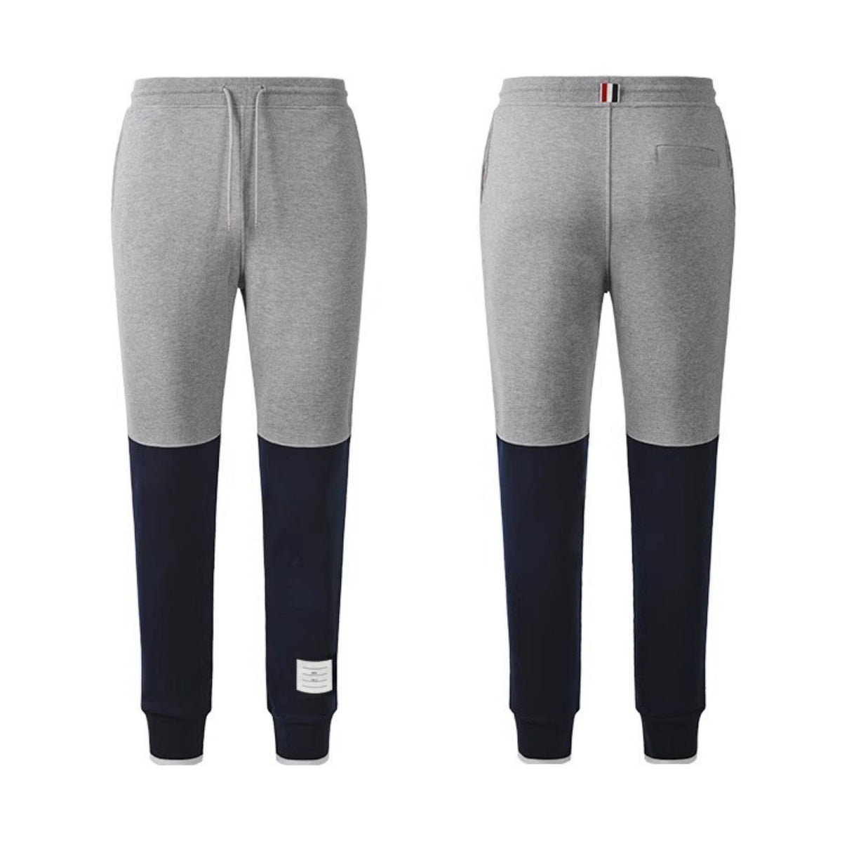 Thom Browne Style Unisex Casual Sweatpants with Signature Four-Bar Detail - Image 4