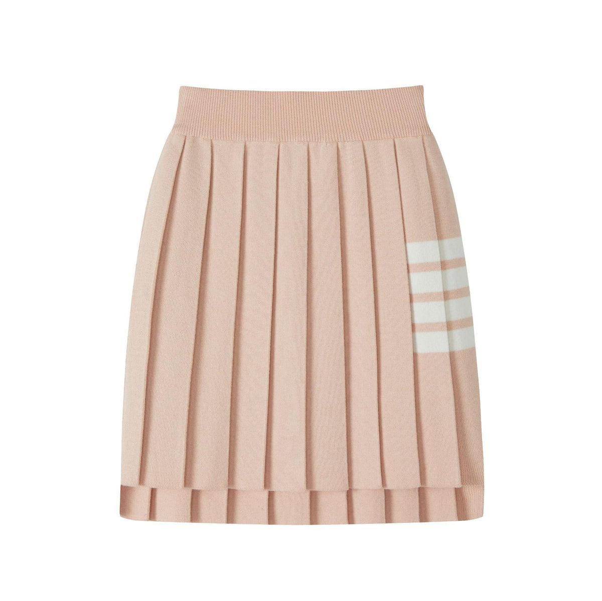 Women's 4-Bar Knitted Pleated Midi Skirt | Thom Browne