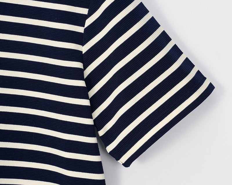 2025SS Striped Lapel T-shirt THOM TREND