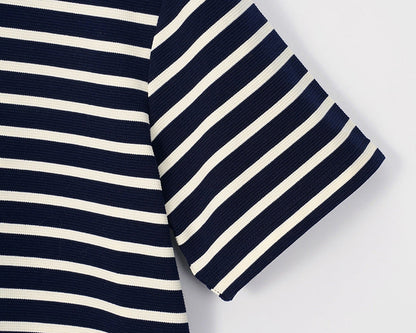 2025SS Striped Lapel T-shirt THOM TREND