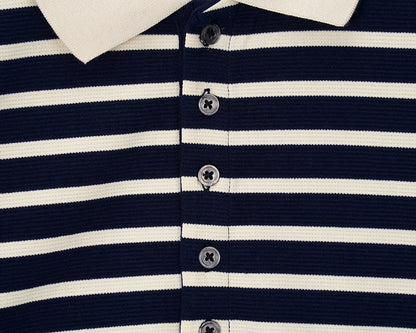2025SS Striped Lapel T-shirt THOM TREND