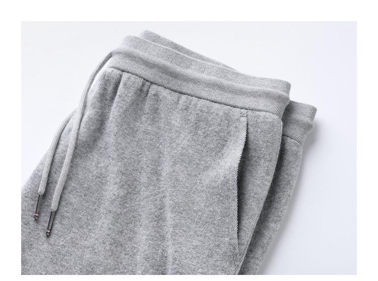 Thom Browne Style Unisex Straight-Leg Trousers with Signature Four-Bar Detail - Image 9