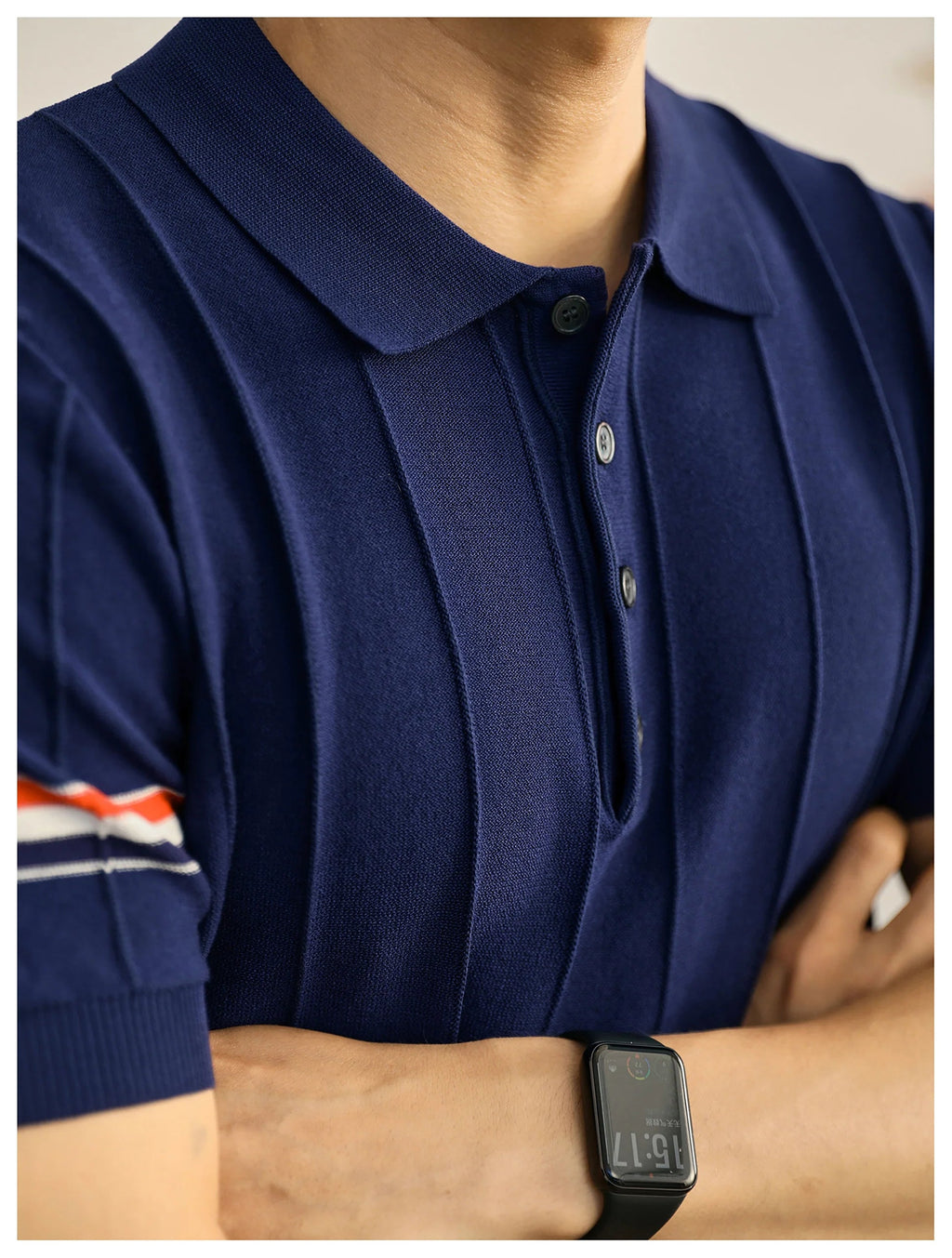 Knitted POLO shirt by Thom Browne, product detail view