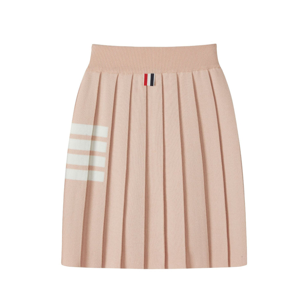 Women's 4-Bar Knitted Pleated Midi Skirt | Thom Browne