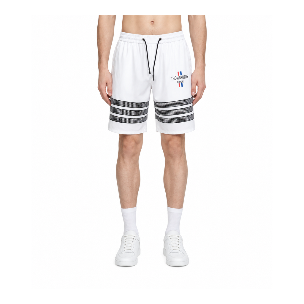 Thom Browne Style Four-Bar Stripe Woven Shorts - Main Image