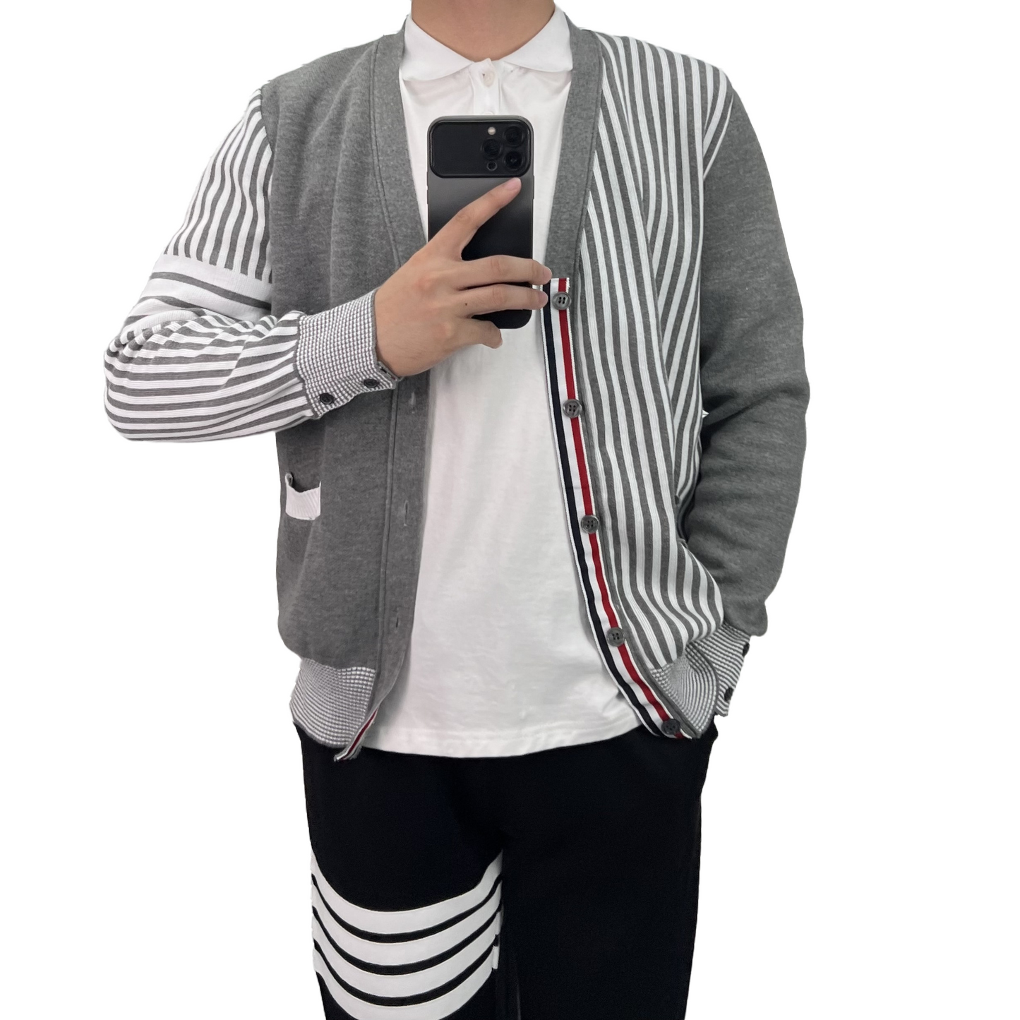 2025SS Men's striped cardigan THOM TREND