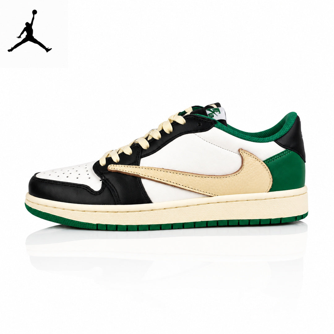 Air Jordan 1 Low Black/Green Unisex Sneakers DM7866-128 main product view