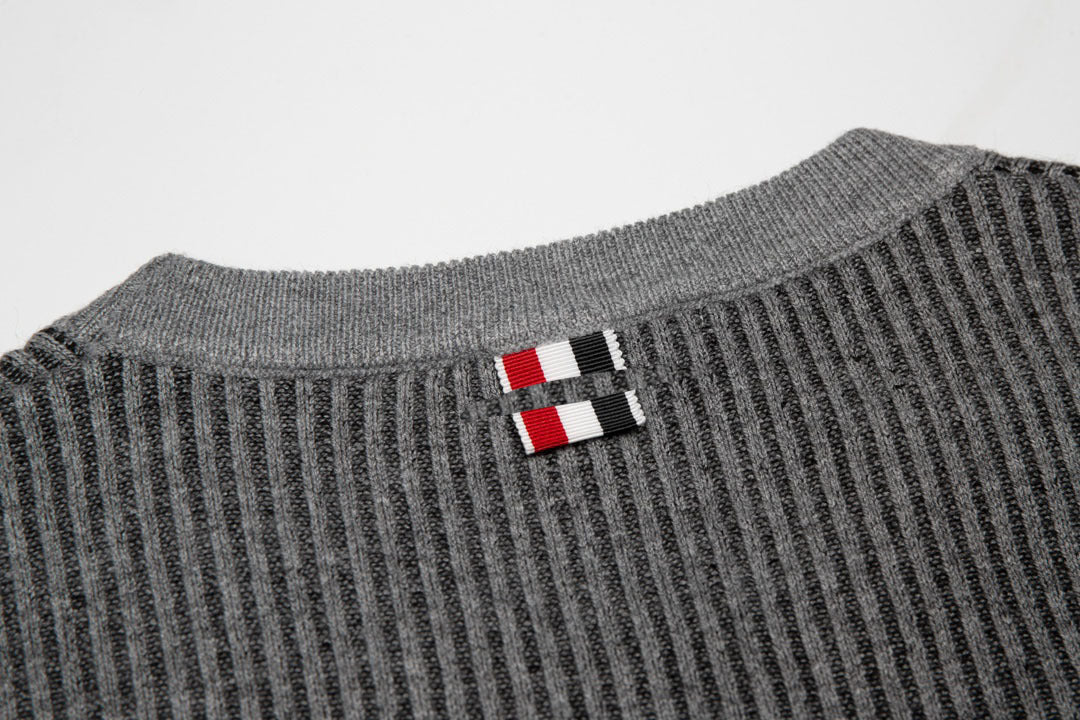 2025SS Colorblock four-bar sweater THOM TREND