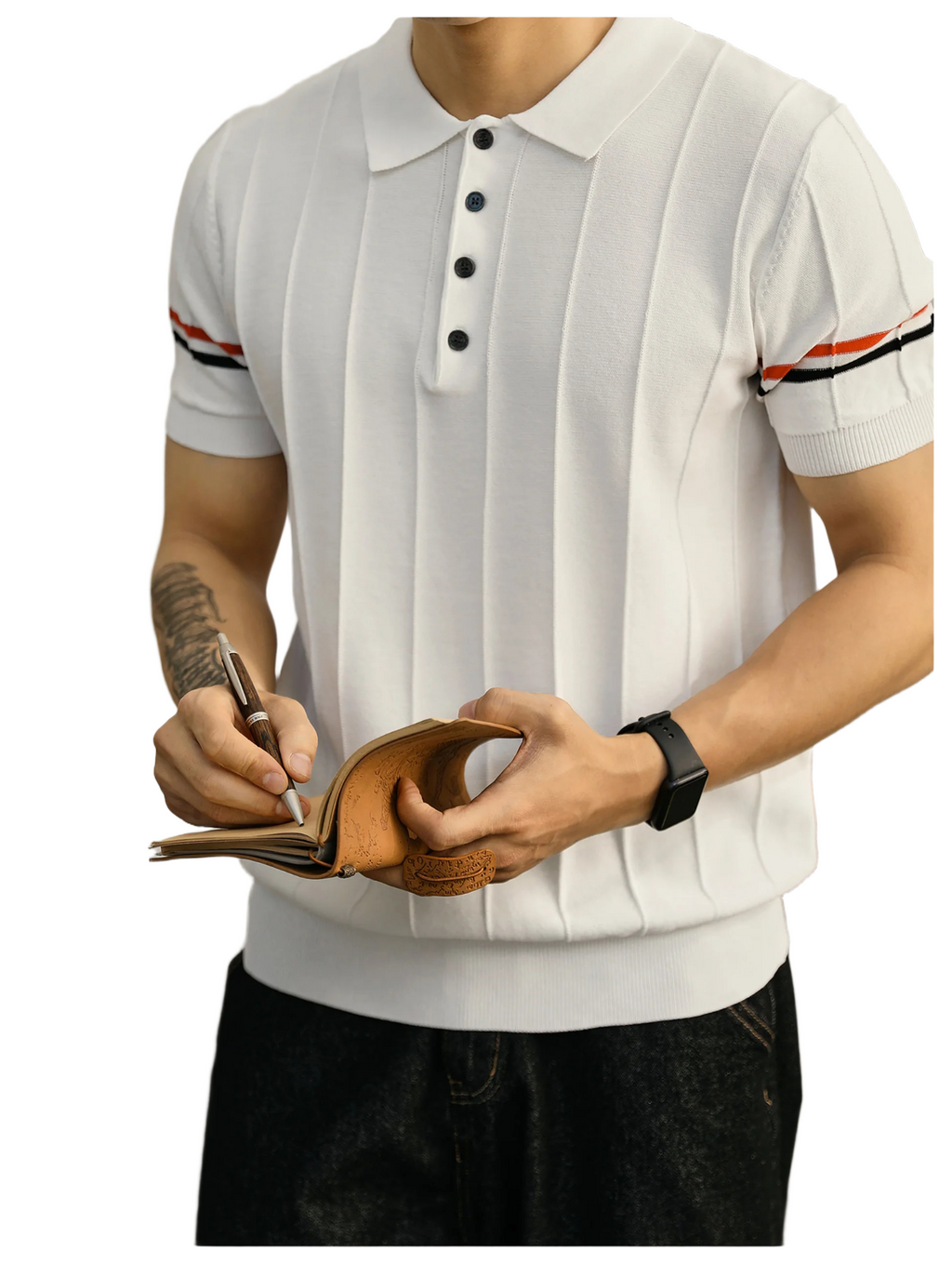 Knitted POLO shirt by Thom Browne, product detail view