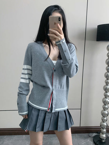 2025SS  Back goose V-neck cardigan THOM TREND