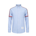 Classic Four-Bar Solid Dress Shirt by Thom Browne, shirt detail view