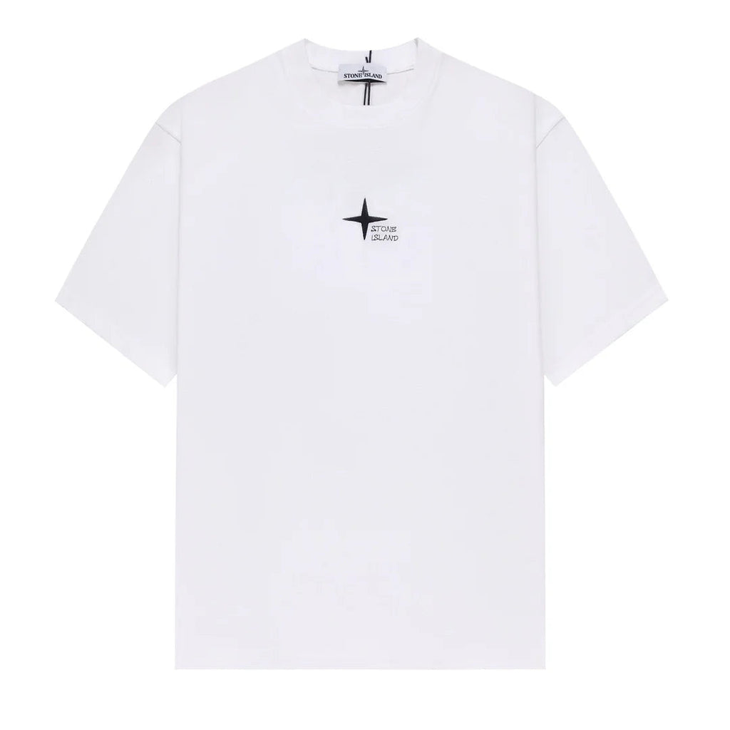 Stone Island Brush Stripe Compass Back Graphic T-Shirt - White product detail view