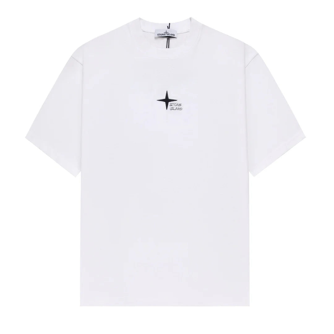 Stone Island Brush Stripe Compass Back Graphic T-Shirt - White product detail view