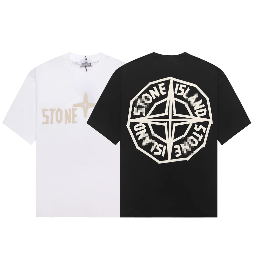 Stone Island Octagon Compass Back Graphic Cotton T-Shirt - Black product detail view