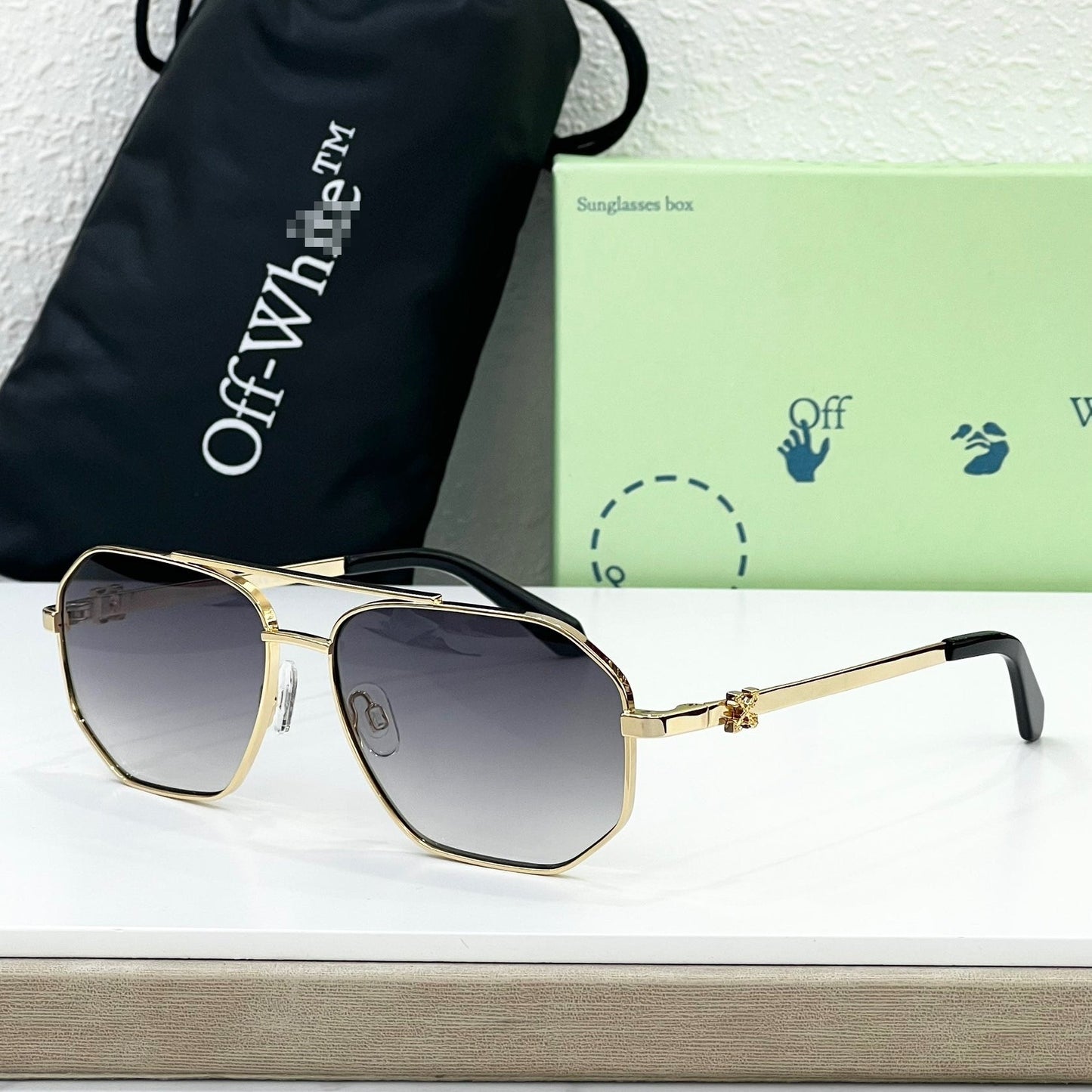 OFF-Whlte Arrow logo sunglasses#044 4-Bar