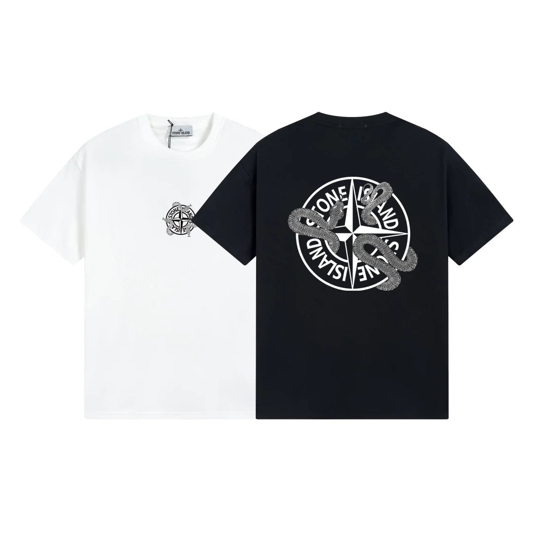 Stone Island Snake Compass Back Graphic Cotton T-Shirt - White product detail view