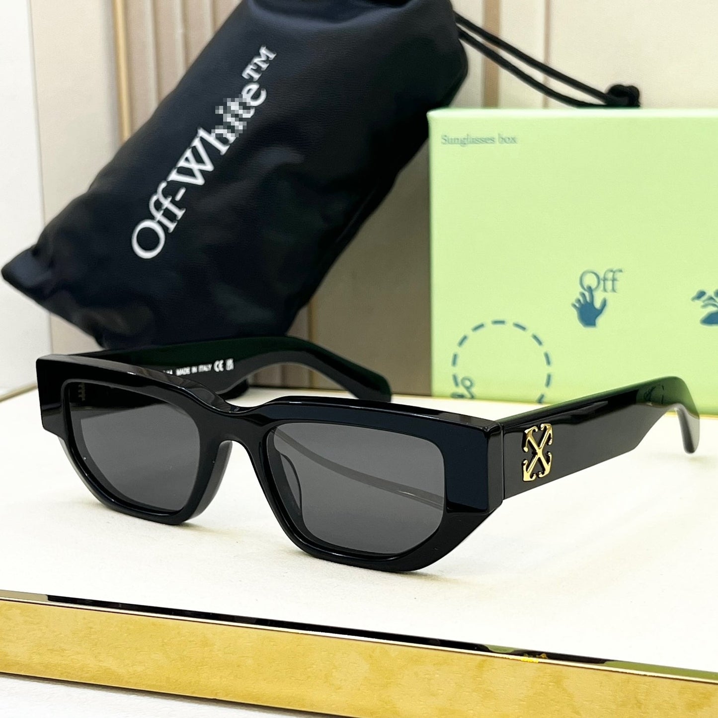 OFF-Whlte Arrow logo sunglasses#115 4-Bar