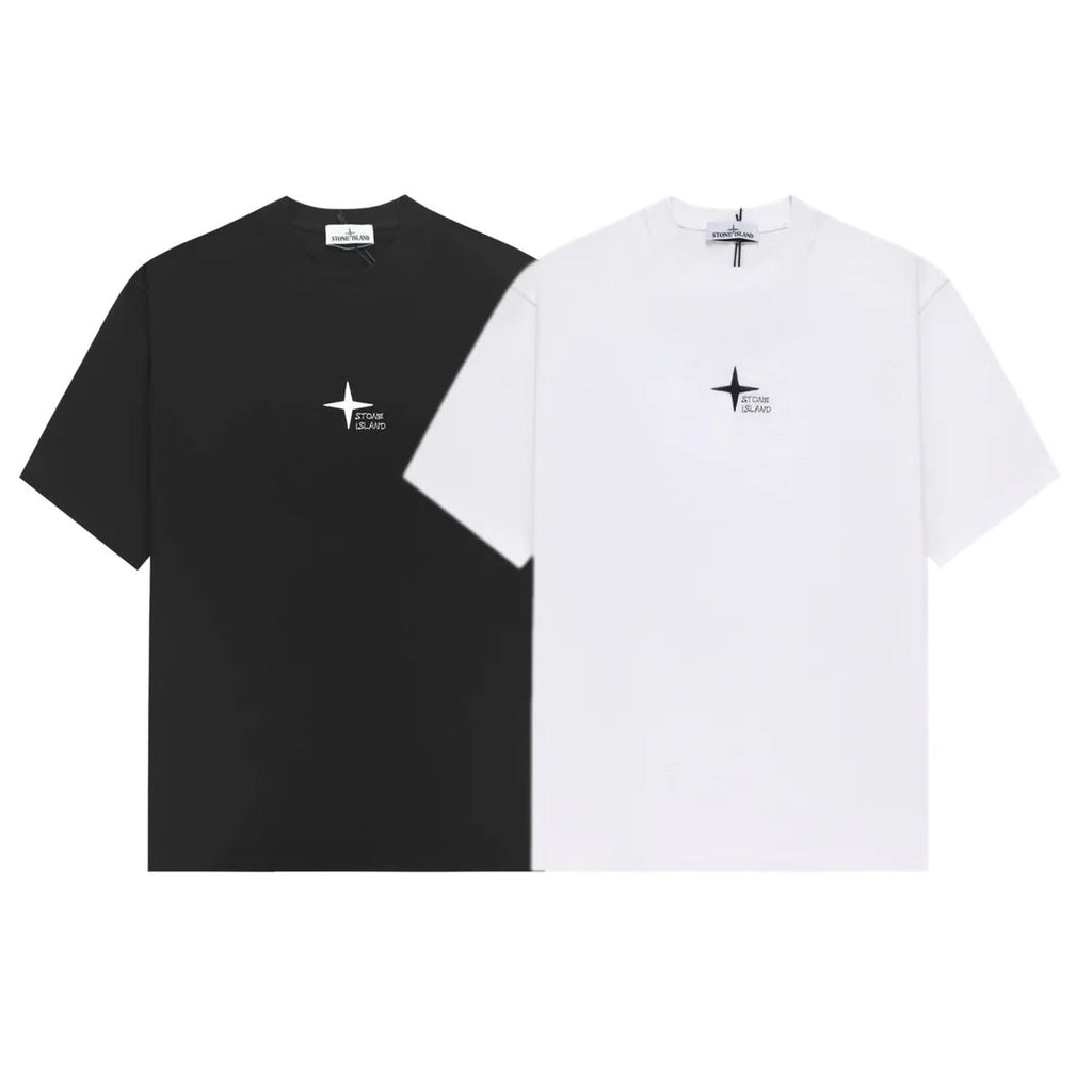 Stone Island Brush Stripe Compass Back Graphic T-Shirt - Black product detail view