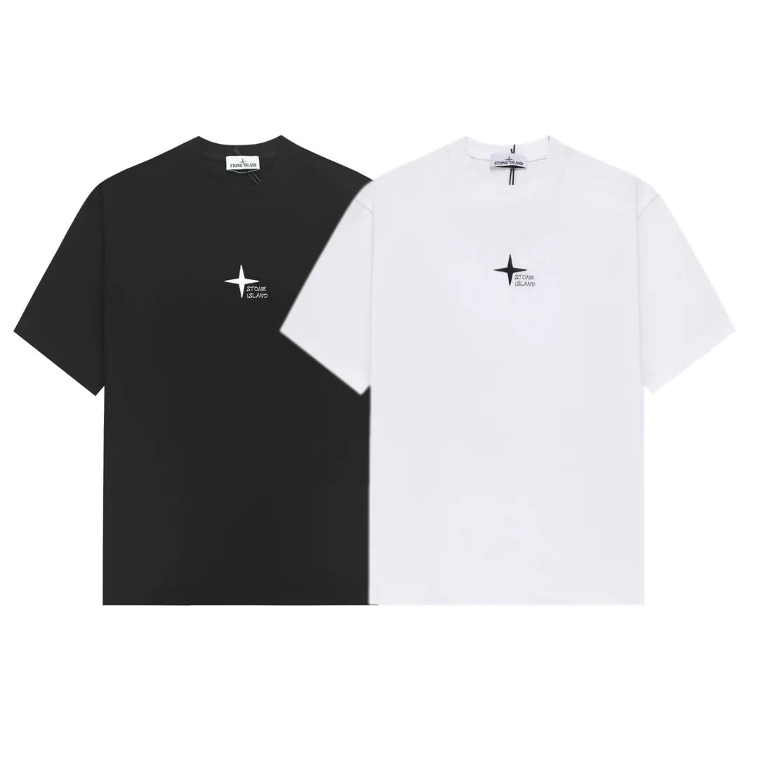 Stone Island Brush Stripe Compass Back Graphic T-Shirt - Black product detail view