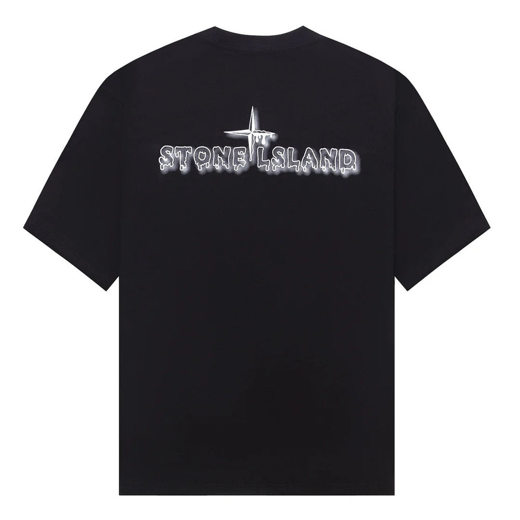 Stone Island Melting Compass Graphic Cotton T-Shirt - White product detail view