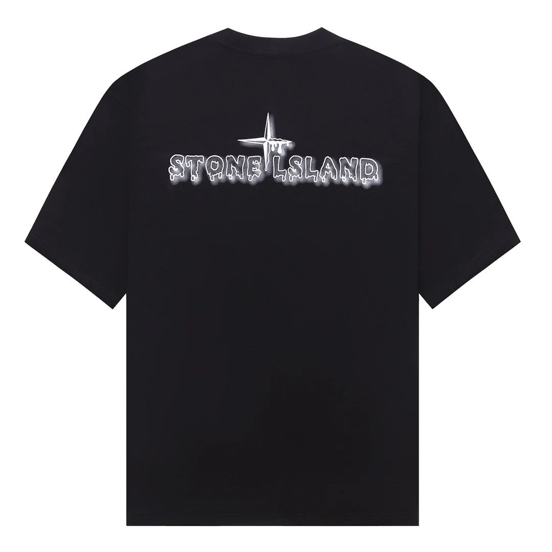 Stone Island Melting Compass Graphic Cotton T-Shirt - White product detail view