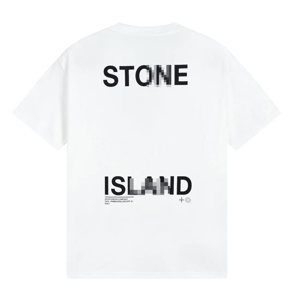 Stone Island Rust Splash Compass Graphic Cotton T-Shirt - White product detail view