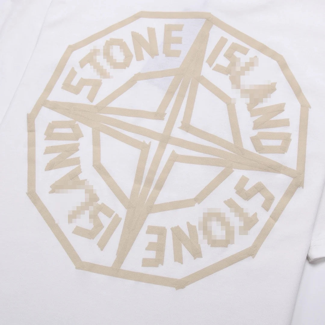 Stone Island Octagon Compass Back Graphic Cotton T-Shirt - Black product detail view