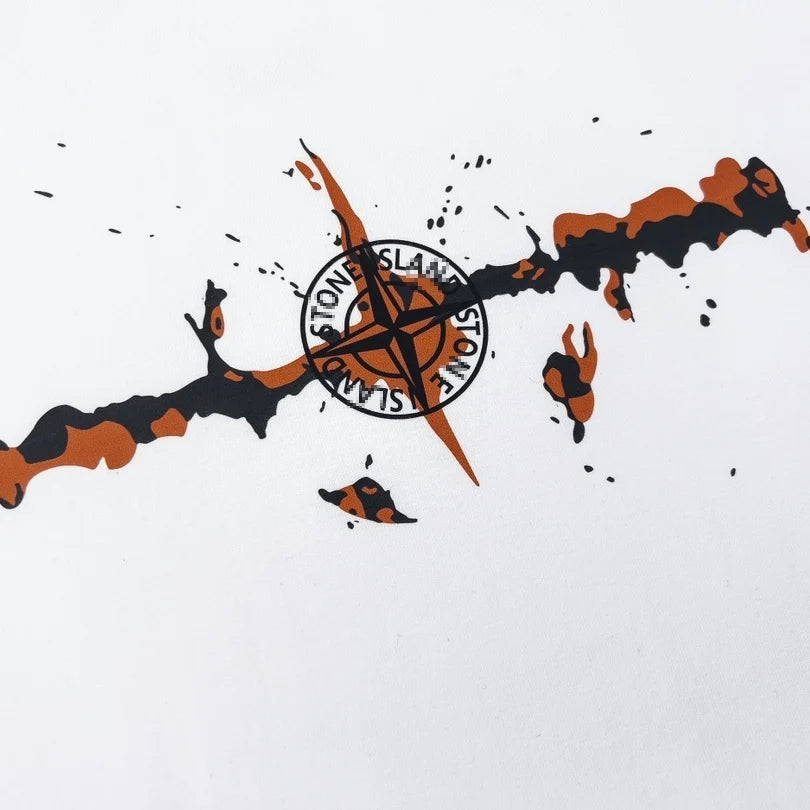 Stone Island Rust Splash Compass Graphic Cotton T-Shirt - Black product detail view