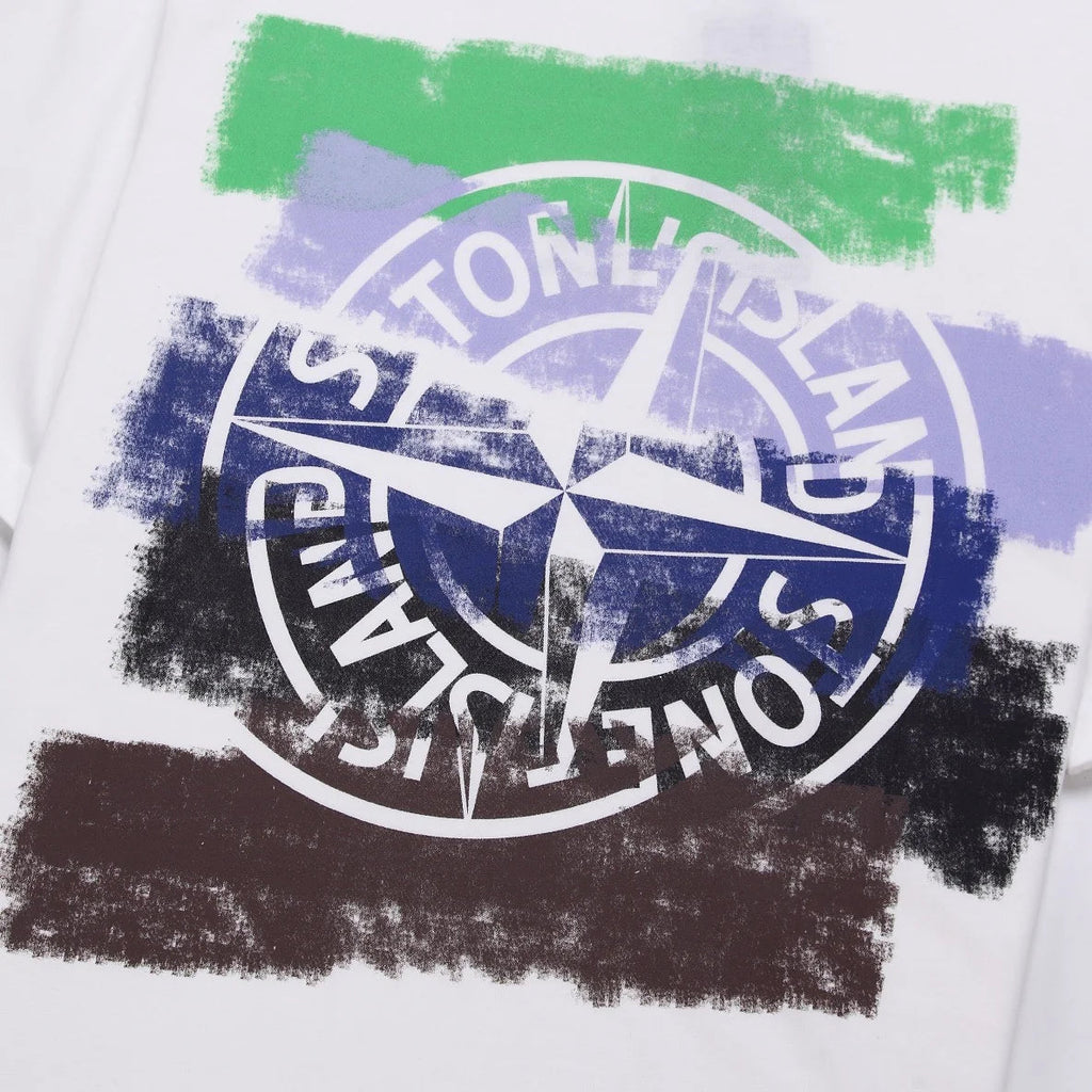 Stone Island Brush Stripe Compass Back Graphic T-Shirt - Black product detail view