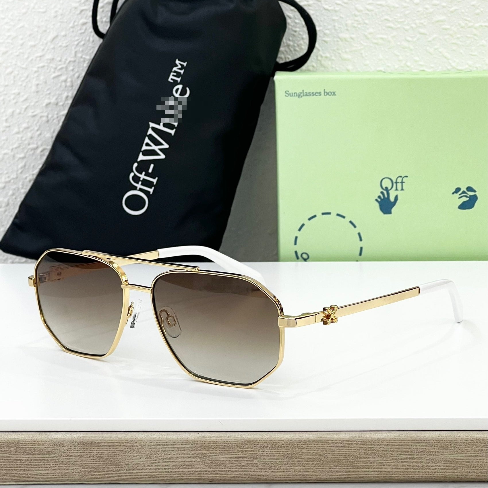 OFF-Whlte Arrow logo sunglasses#044 4-Bar