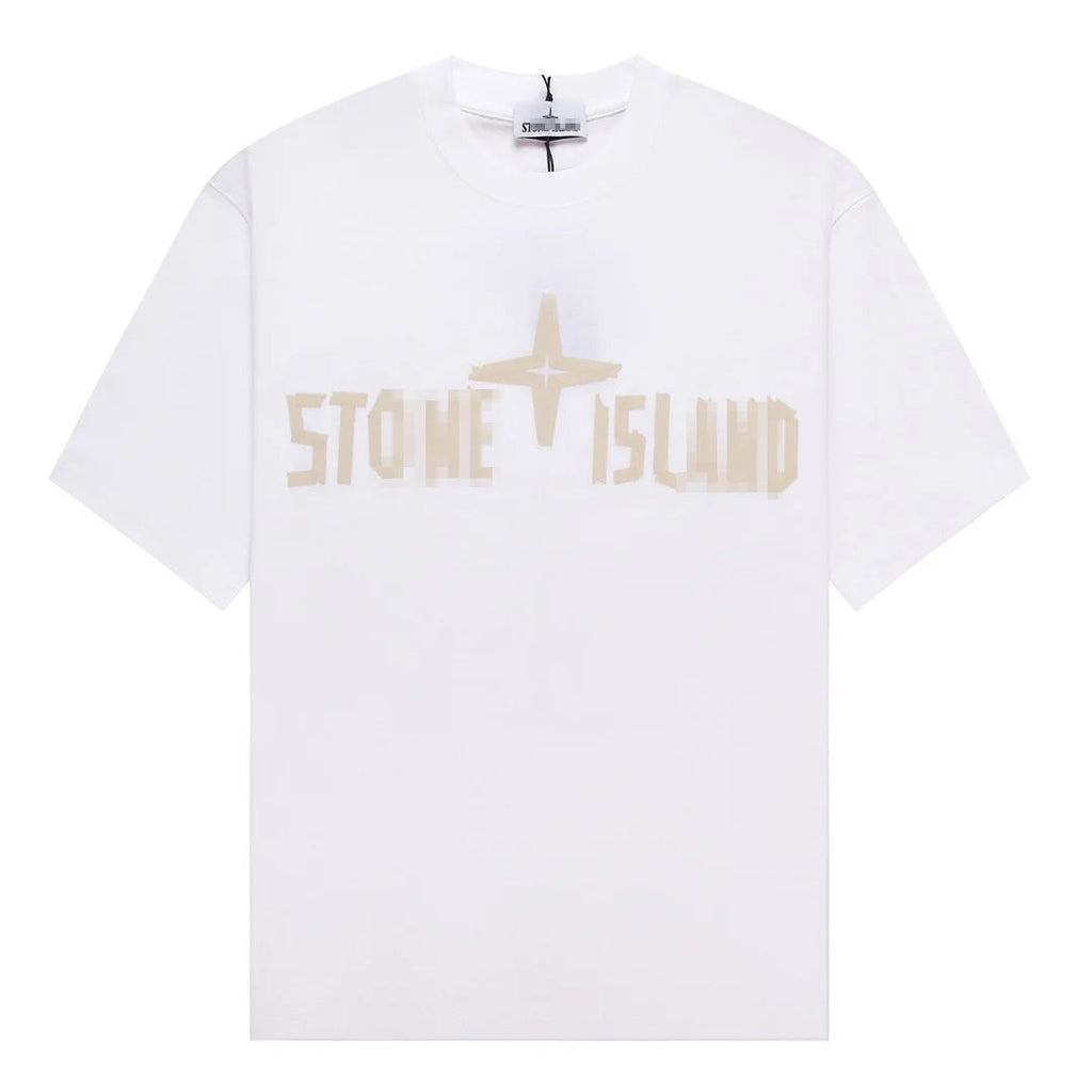 Stone Island Octagon Compass Back Graphic Cotton T-Shirt - White product detail view