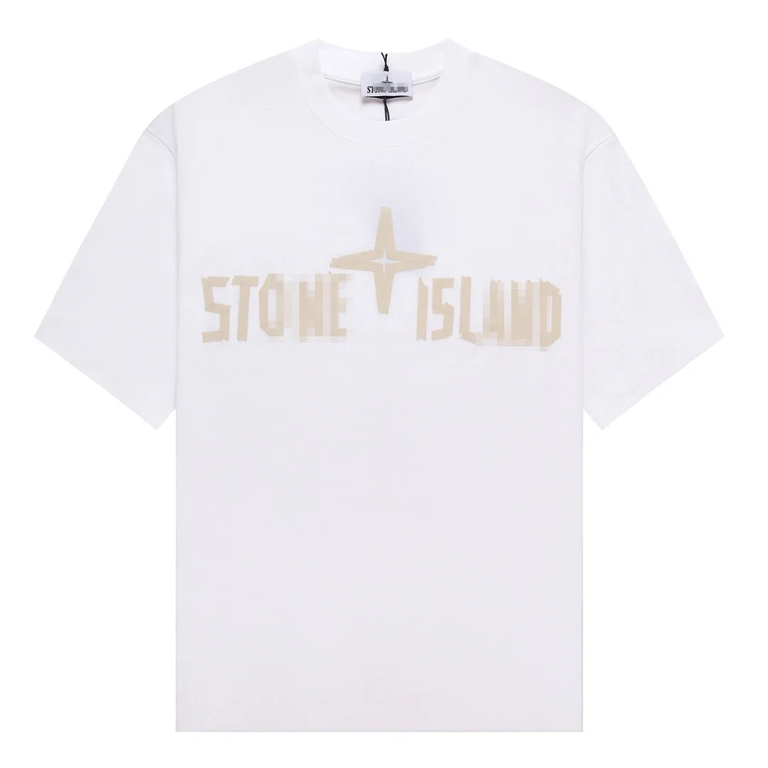 Stone Island Octagon Compass Back Graphic Cotton T-Shirt - White product detail view