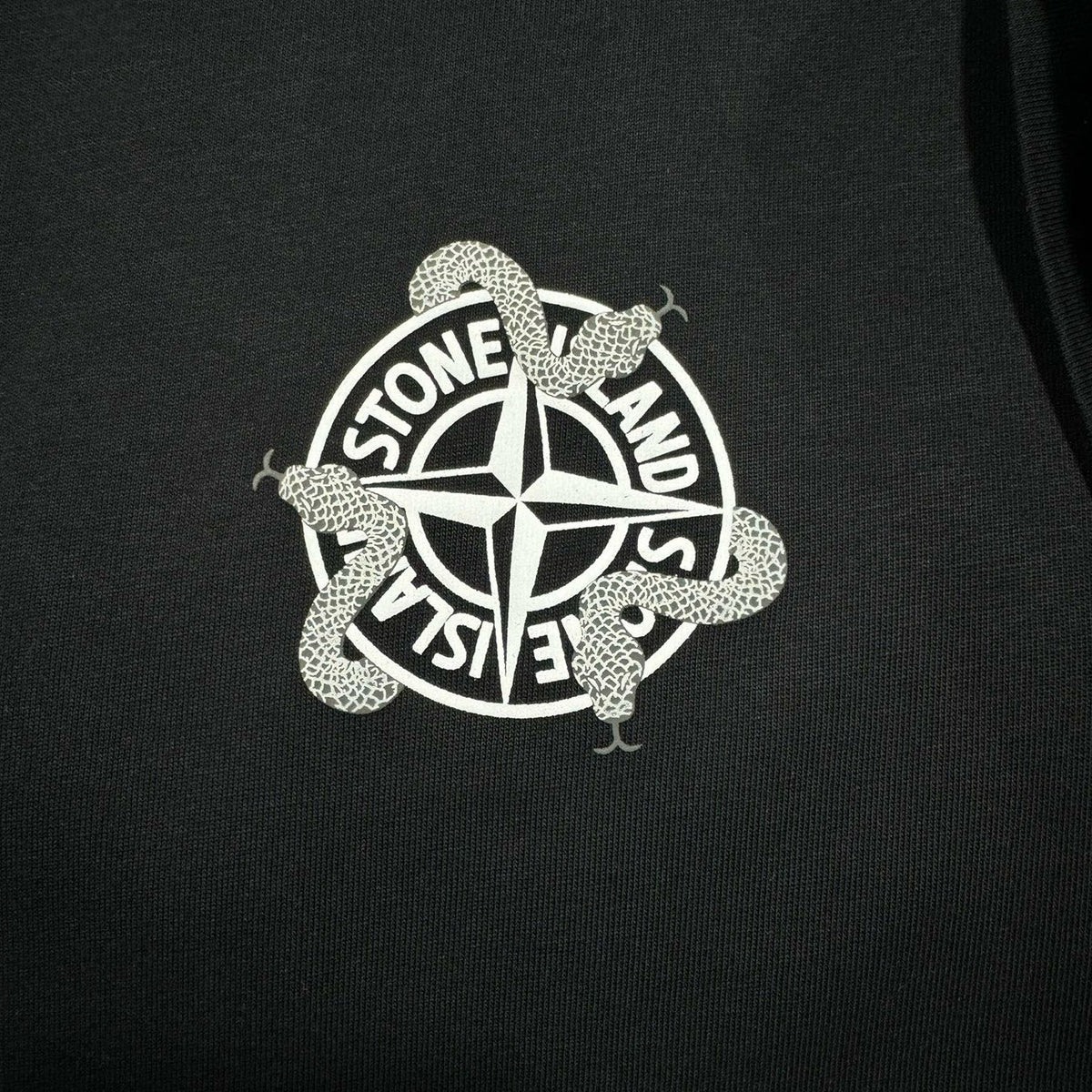 Stone Island Snake Compass Back Graphic Cotton T-Shirt - Black product detail view