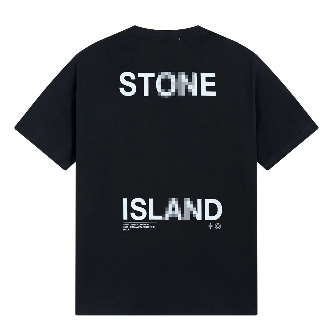 Stone Island Rust Splash Compass Graphic Cotton T-Shirt - White product detail view