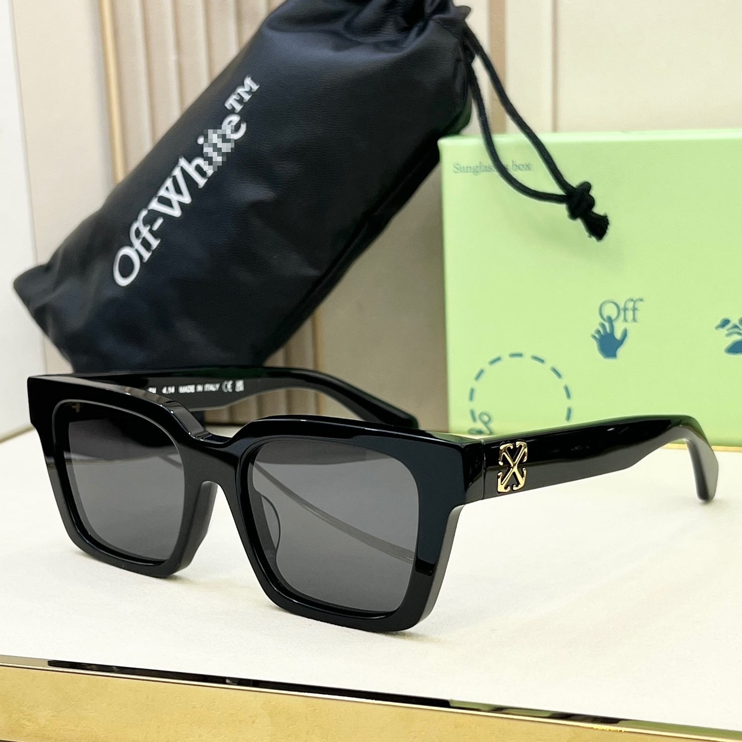 OFF-Whlte Arrow logo sunglasses#111 4-Bar